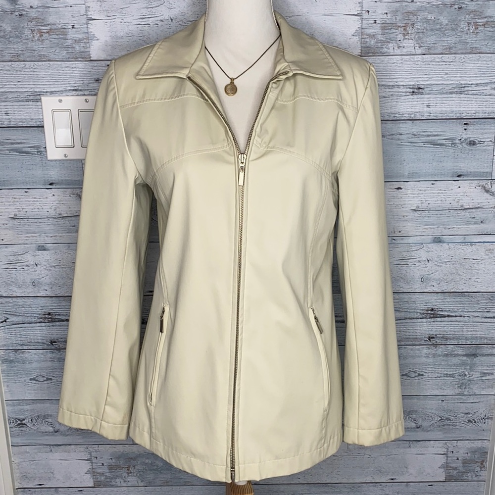 GIACCA FULL ZIP CREAM RAIN JACKET